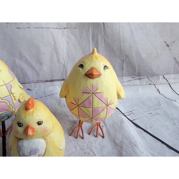Jim Shore Chickens Easter Spring Chick Egg Heartwood Creek Edition Set 3 Chicks - Picture 2 of 13